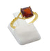 Bague Argent 925 Grenat Carrée