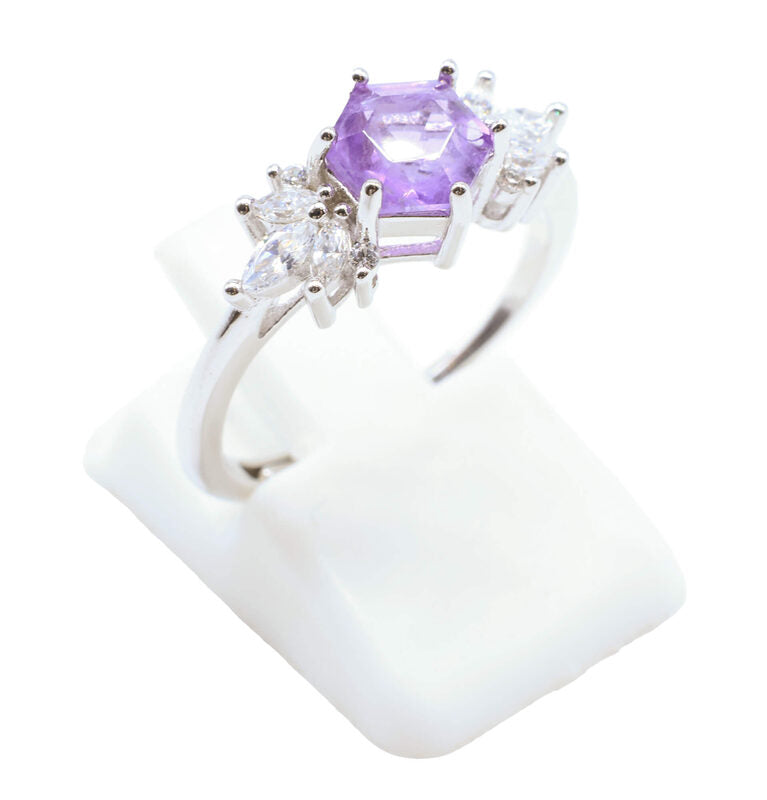 Bague Argent 925 'Flocon d'Argent' — Améthyste