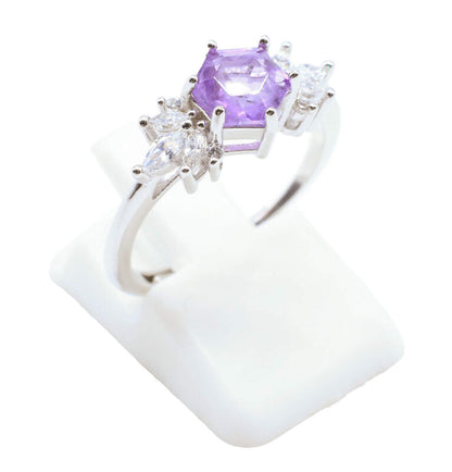 Bague Argent 925 'Flocon d'Argent' — Améthyste