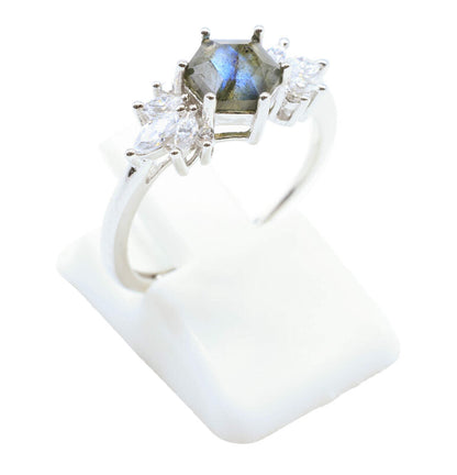Bague Argent 925 'Flocon d'Argent' — Labradorite