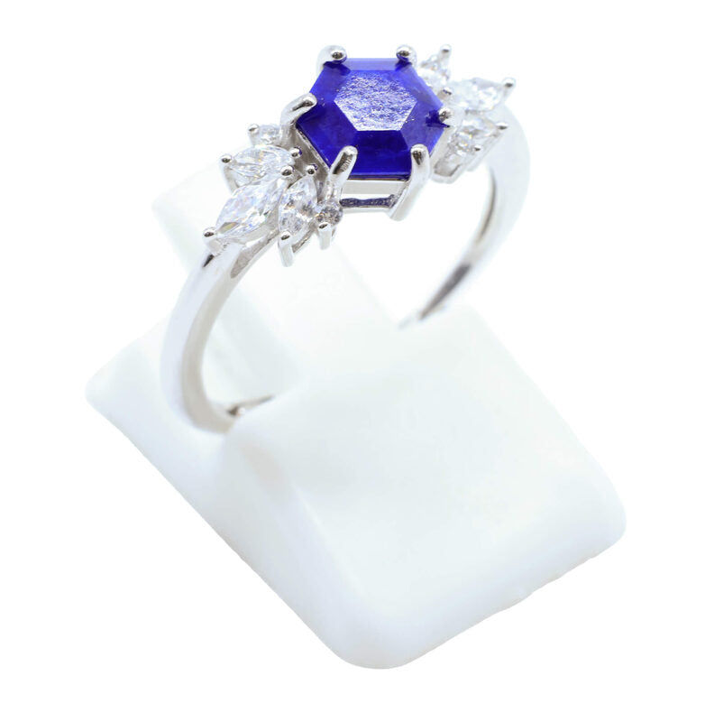 Bague Argent 925 'Flocon d'Argent' — Lapis Lazuli