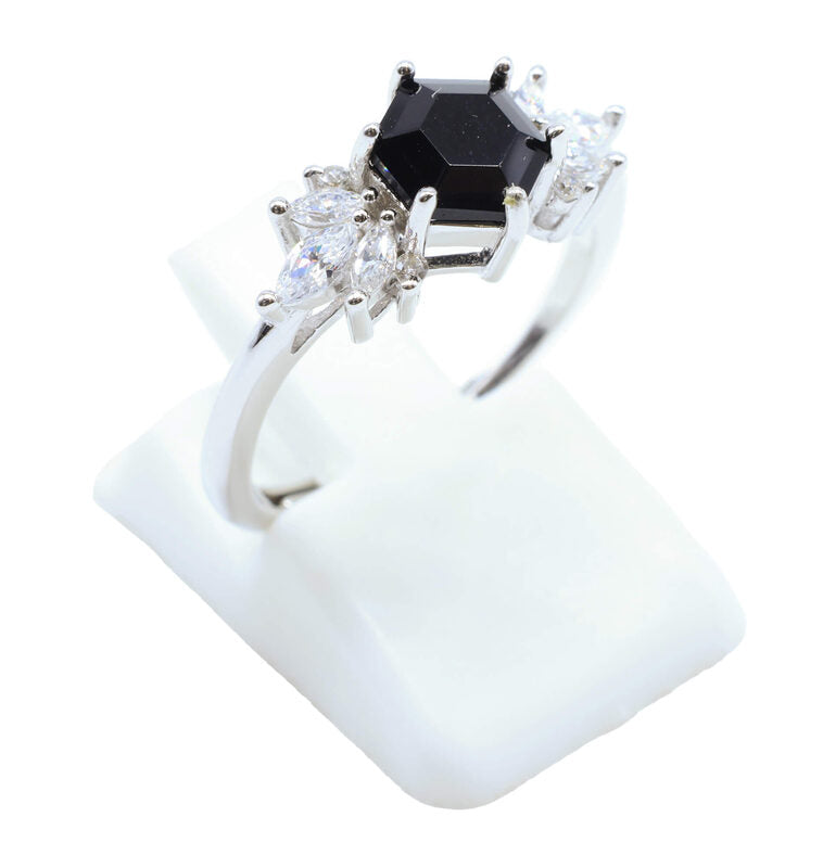 Bague Argent 925 'Flocon d'Argent' — Onyx
