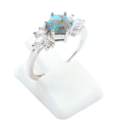 Bague Argent 925 'Flocon d'Argent' — Turquoise