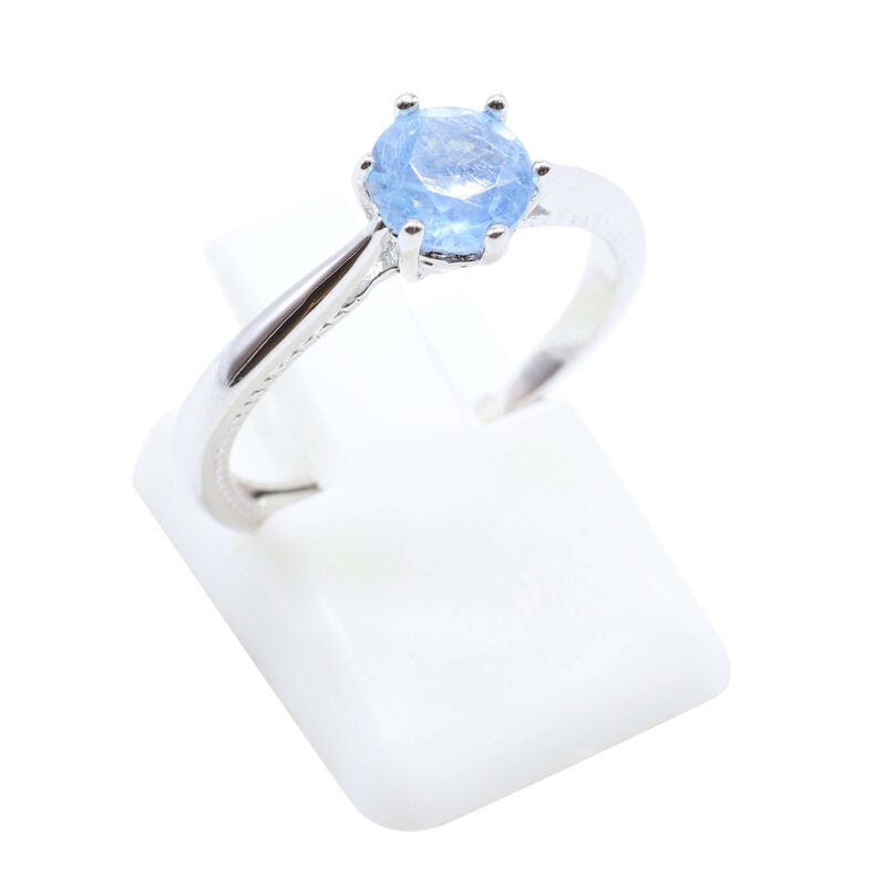 Bague Argent 925 'Rond Sublime' — Aigue Marine