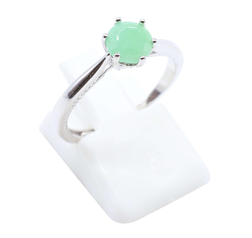 Bague Argent 925 'Rond Sublime' — Jade Vert
