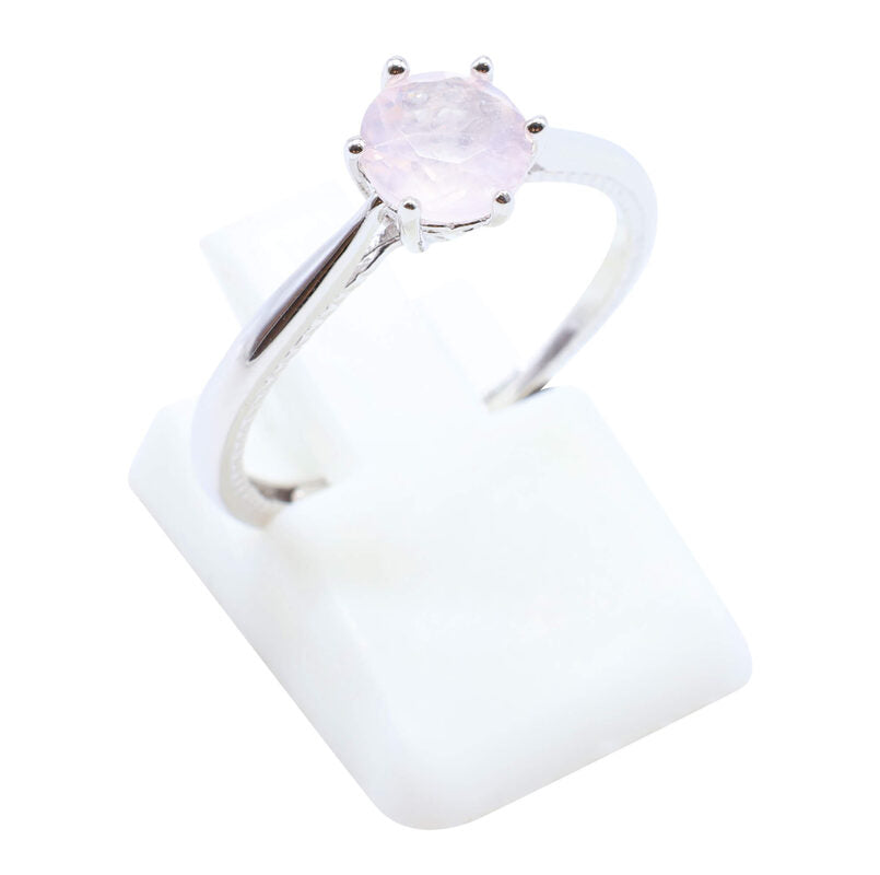 Bague Argent 925 'Rond Sublime' — Quartz Rose