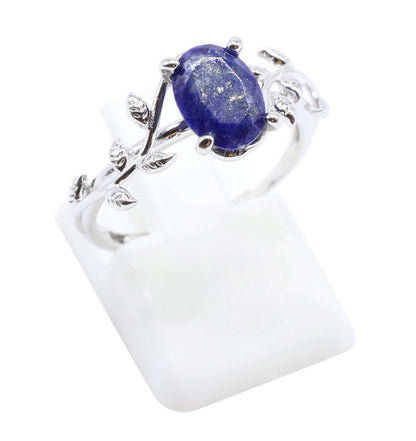 Bague Argent 925 'Murmure de Laurier' — Lapis Lazuli