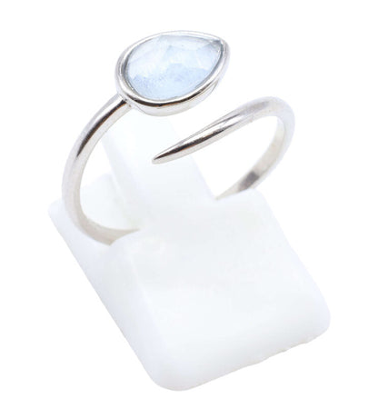 Bague Argent 925 'Serpent Argenté' — Aigue Marine