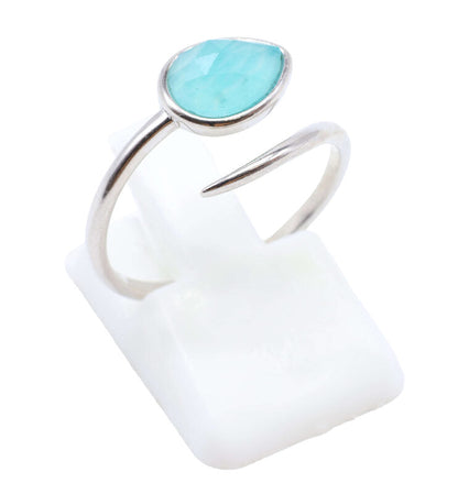 Bague Argent 925 'Serpent Argenté' — Amazonite