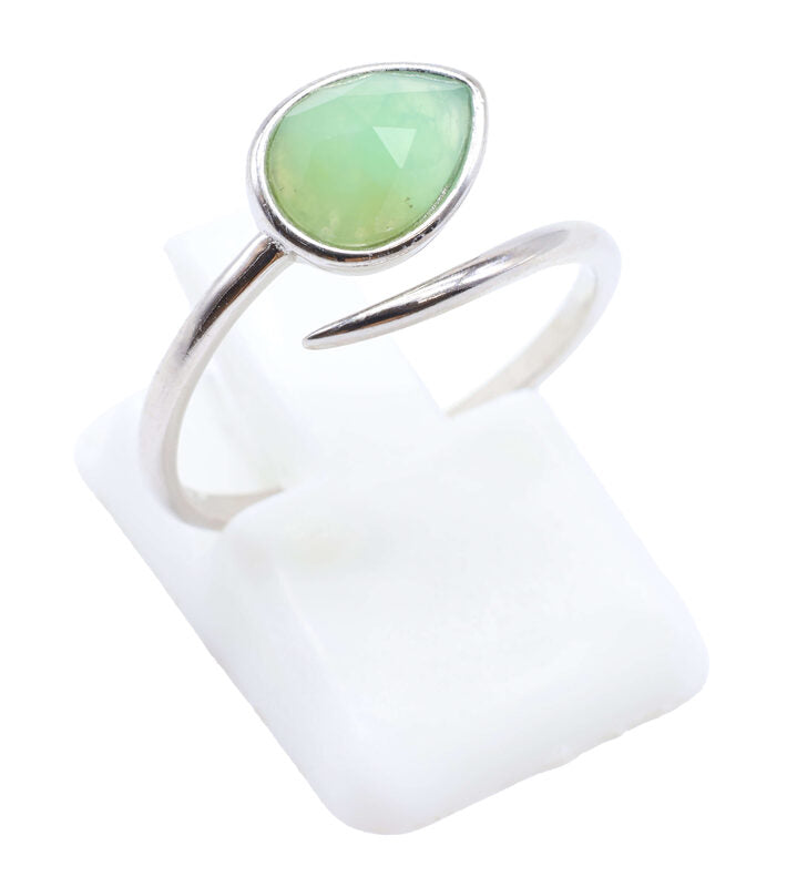 Bague Argent 925 'Serpent Argenté' — Jade Vert