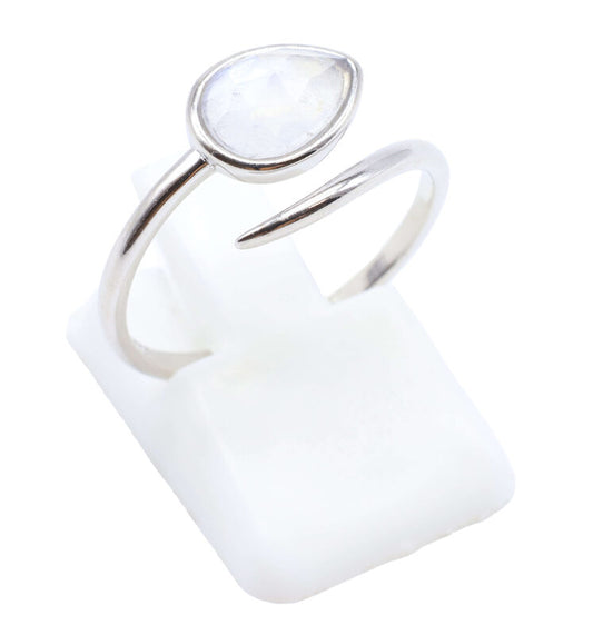 Bague Argent 925 'Serpent Argenté' - Pierre de Lune