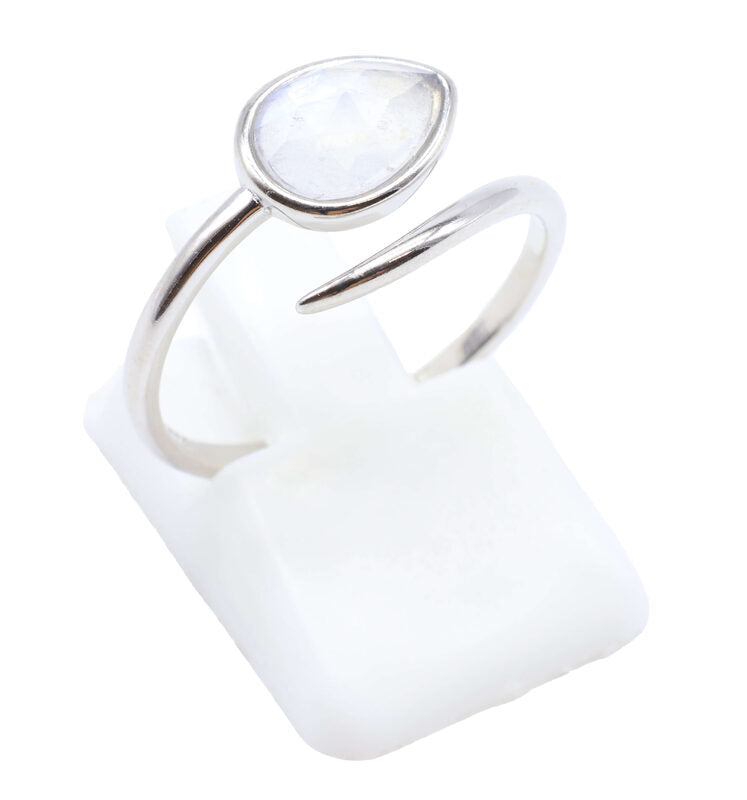 Bague Argent 925 'Serpent Argenté' — Pierre de Lune
