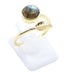 Bague Argent 925 'Feuille d'Or' - Labradorite