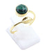 Bague Argent 925 'Feuille d'Or' - Malachite