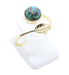 Bague Argent 925 'Feuille d'Or' - Turquoise