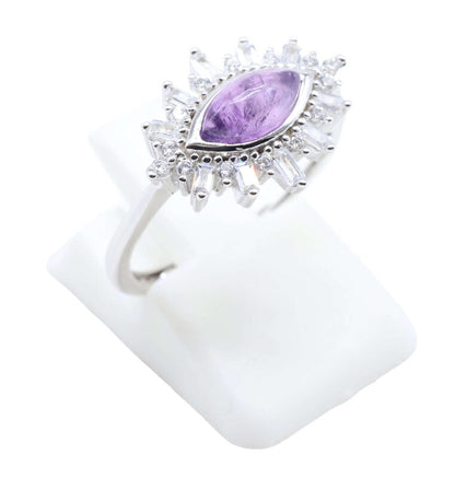 Bague Argent 925 'Oeil Solaire' — Améthyste