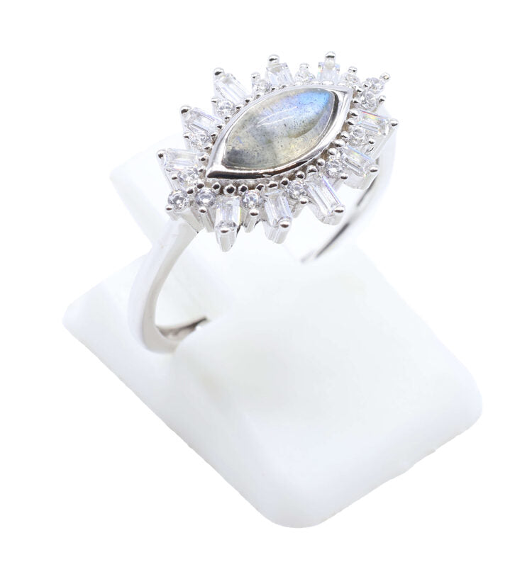 Bague Argent 925 'Oeil Solaire' — Labradorite