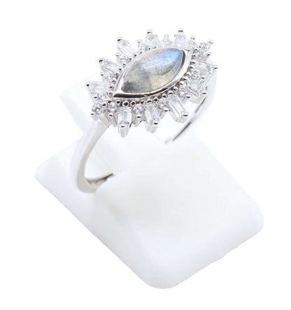 Bague Argent 925 'Oeil Solaire' — Labradorite