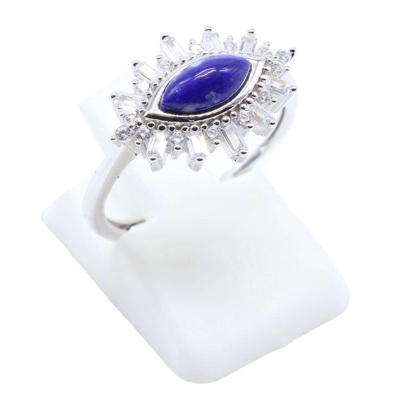Bague Argent 925 'Oeil Solaire' — Lapis Lazuli