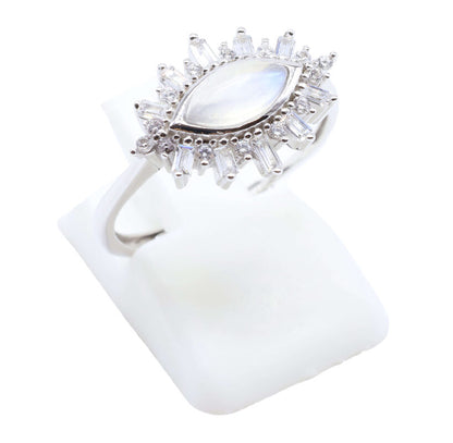 Bague Argent 925 'Oeil Solaire' - Pierre de Lune