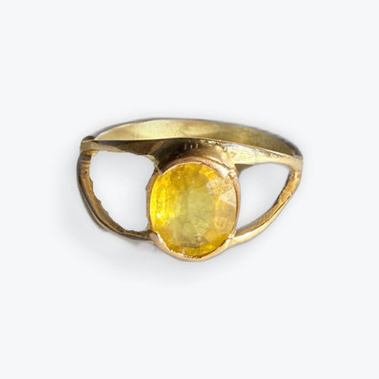 Bague Saphir jaune Or 18k