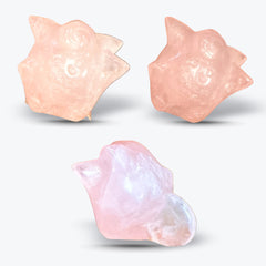 Figurine Rondoudou Pokémon en Quartz Rose Naturel poli – Madagascar - Pièce unique | 34gr - 3,5x4cm