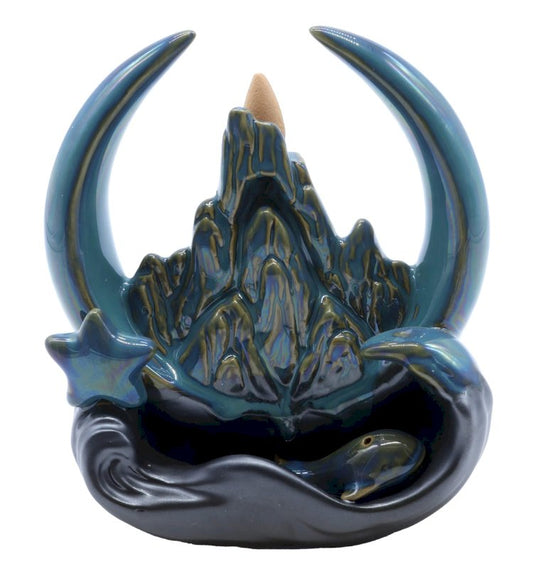 Porte-Encens Backflow Lune Etoile 17cm