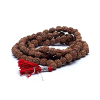 Mala Rudraksha 108 grains + floche rouge