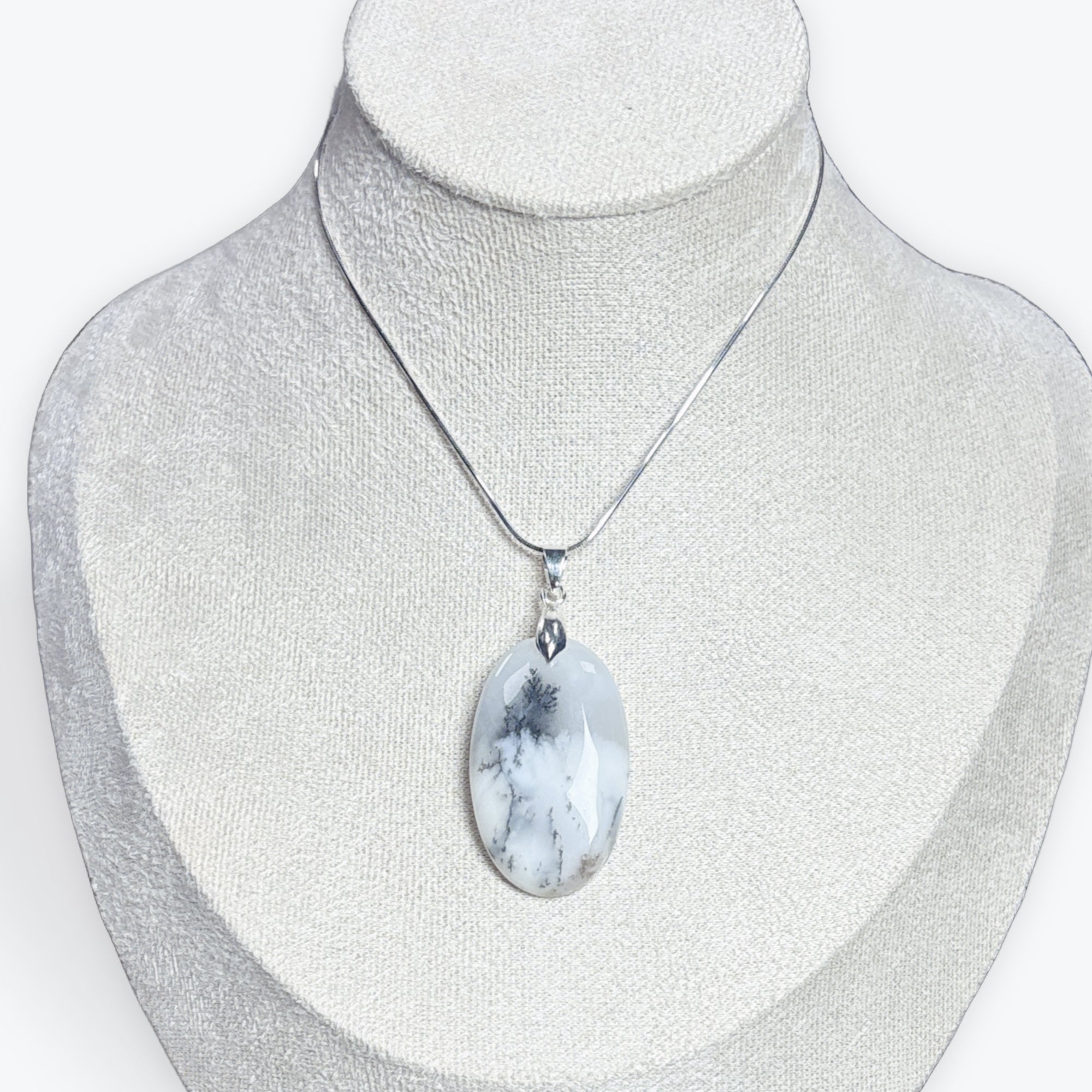 Pendentif Opale Merlinite - Agate Dendritique