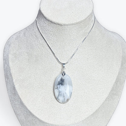 Pendentif Opale Merlinite - Agate Dendritique