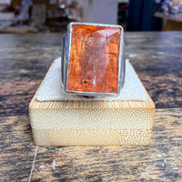 Bague chevalière Tourmaline orange