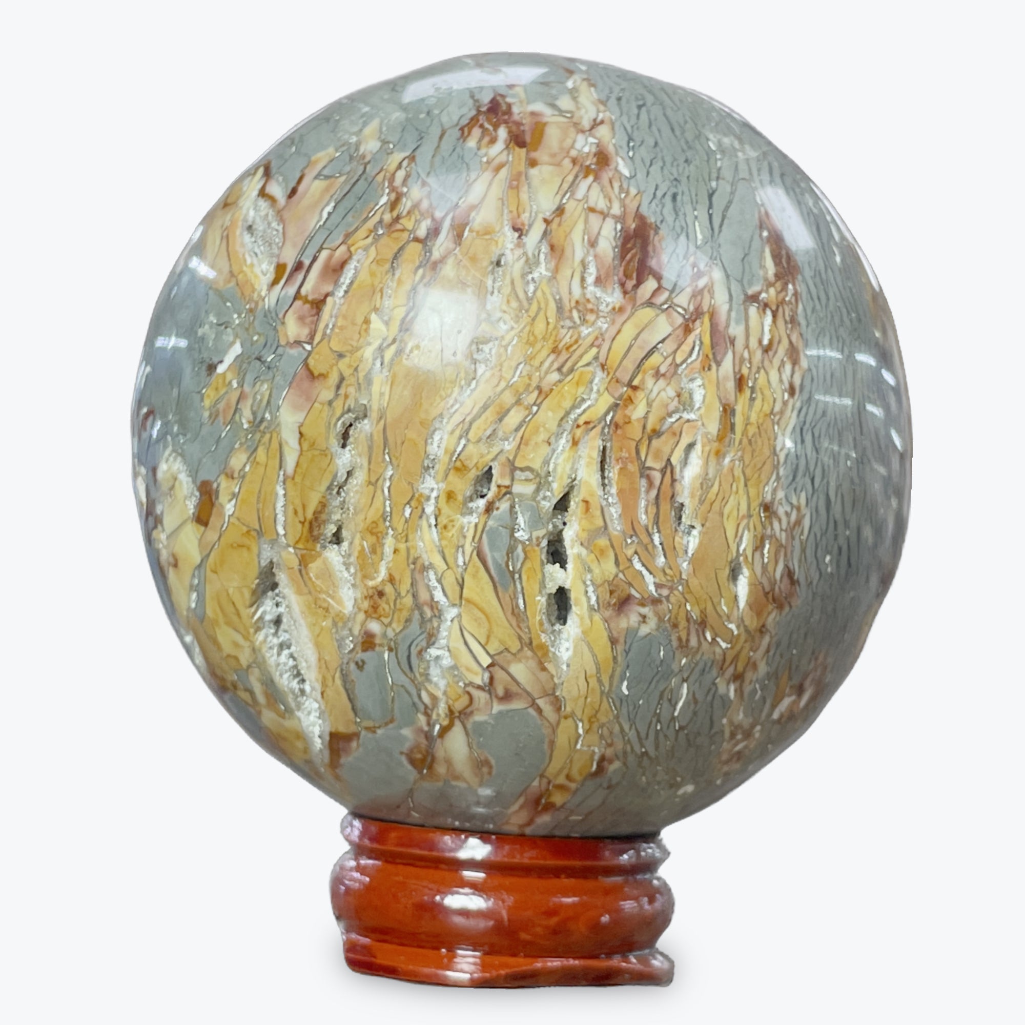 Sphère Jaspe Breschia  | 6,7cm - 395 gr