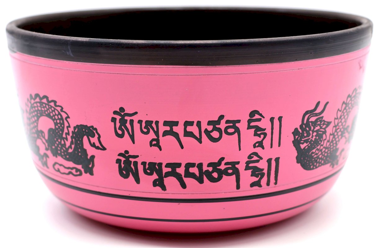 Bol Chantant Tibétain Aluminium Dragon Rose 850g