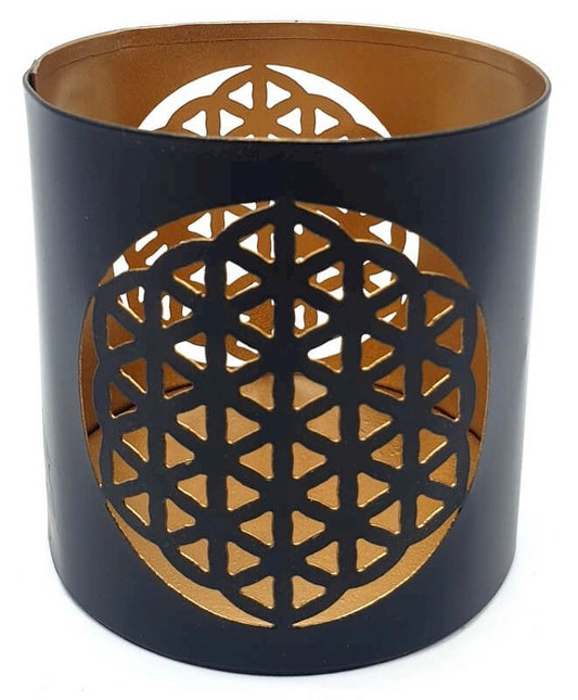 Bougeoir Métal Fleur de Vie 9cm
