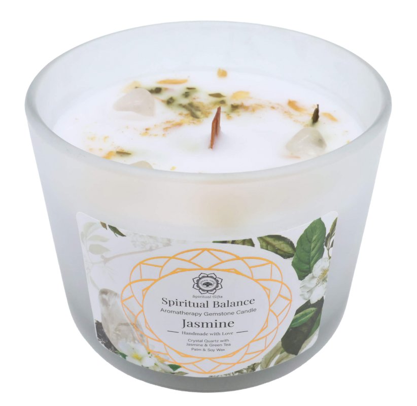 Bougie Green Tree 'Equilibre Spirituel' Cristal de Roche + Jasmin