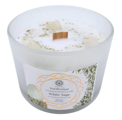 Bougie Green Tree 'Purification' Sélénite + Sauge blanche