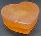 Bougeoir Sélénite Orange Coeur 8cm