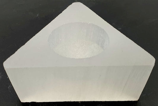 Bougeoir Sélénite Triangle 8cm