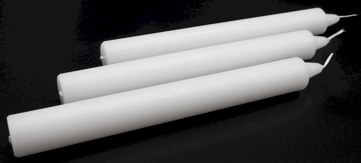 Bougie Teintée Masse 22cm - Blanc - 12pcs