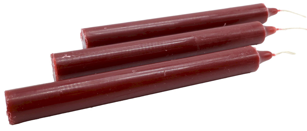 Bougie Teintée Masse 22cm - Bordeaux - 12pcs