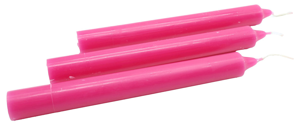 Bougie Teintée Masse 22cm - Rose Fuchsia - 12pcs