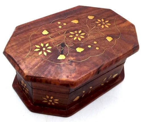 Boîte à Bijoux Bois Fleurs