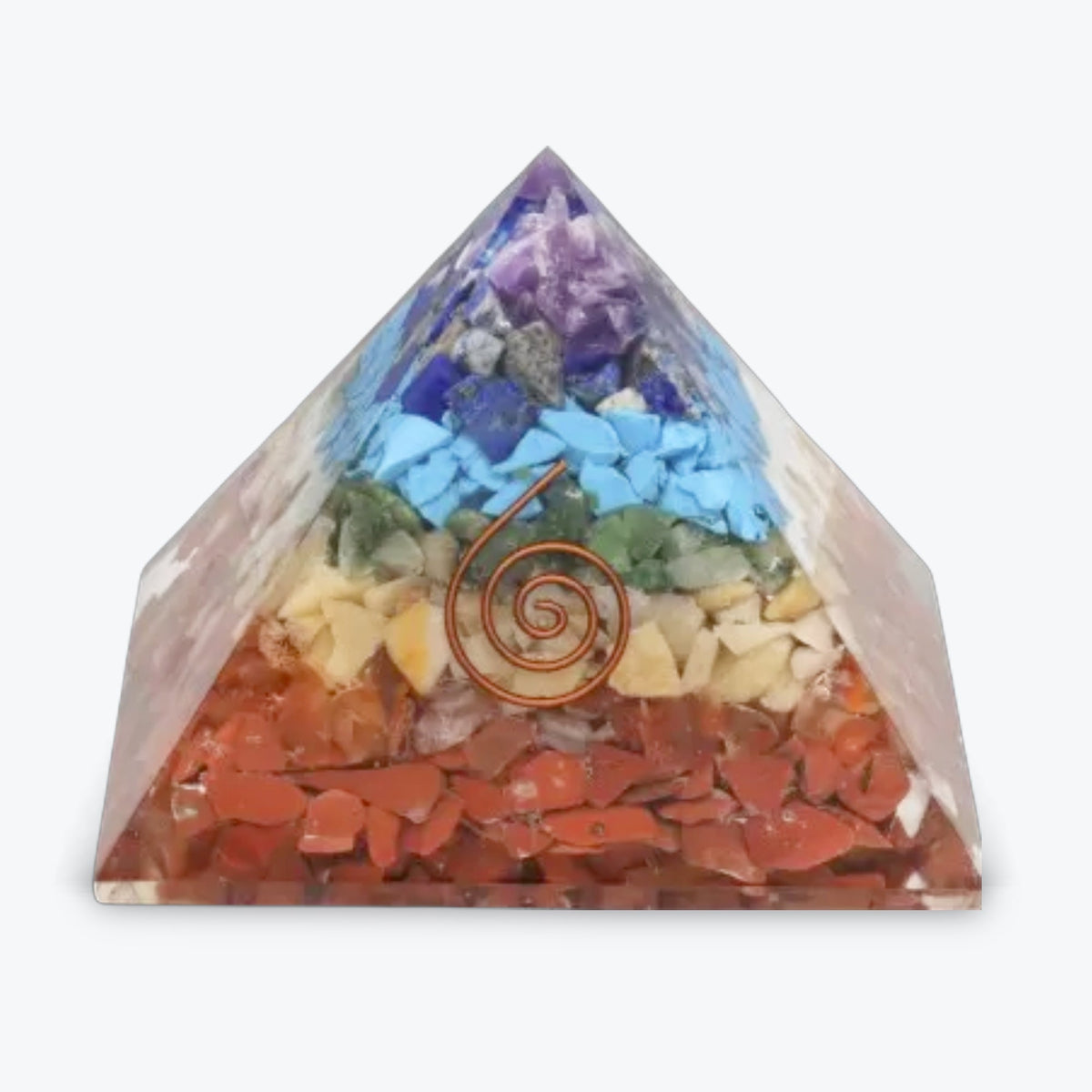 Pyramide Orgonite 7x7 Résine Spirale