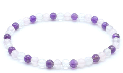 Bracelet Améthyste, Cristal, Quartz Rose