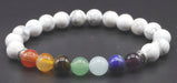 Bracelet Howlite Blanche & 7 Chakras perles 8mm