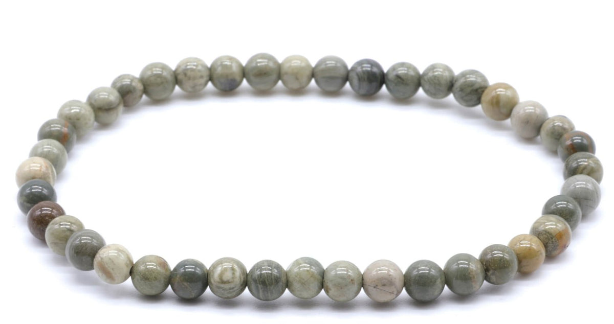 Bracelet Jaspe Feuille d'Argent