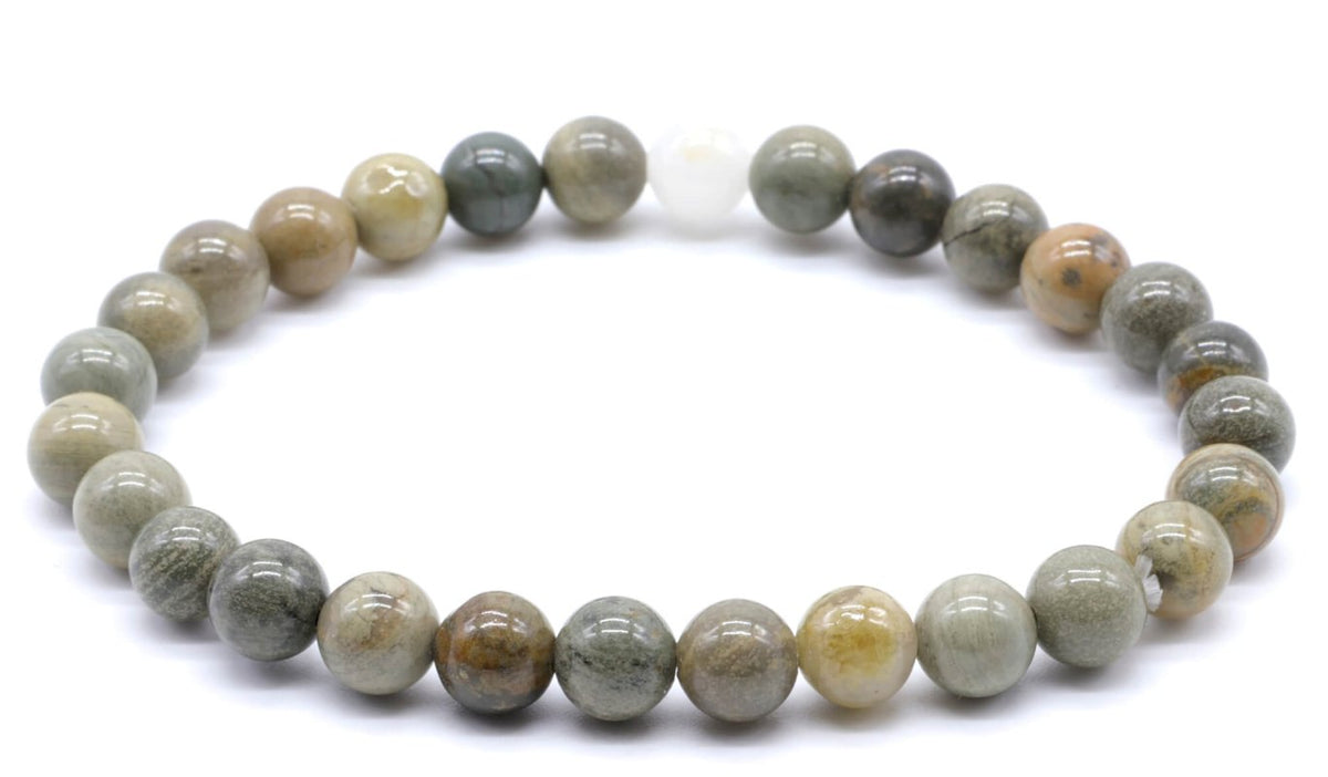 Bracelet Jaspe Feuille d'Argent