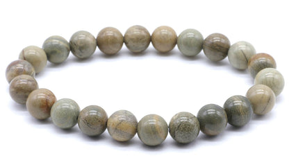 Bracelet Jaspe Feuille d'Argent