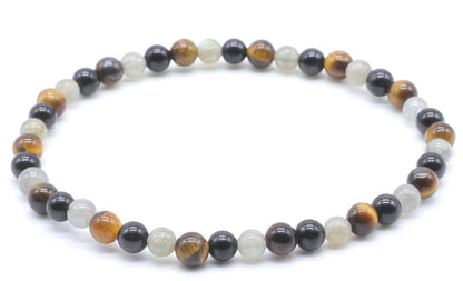 Bracelet Labradorite, Tourmaline noire, Oeil de tigre