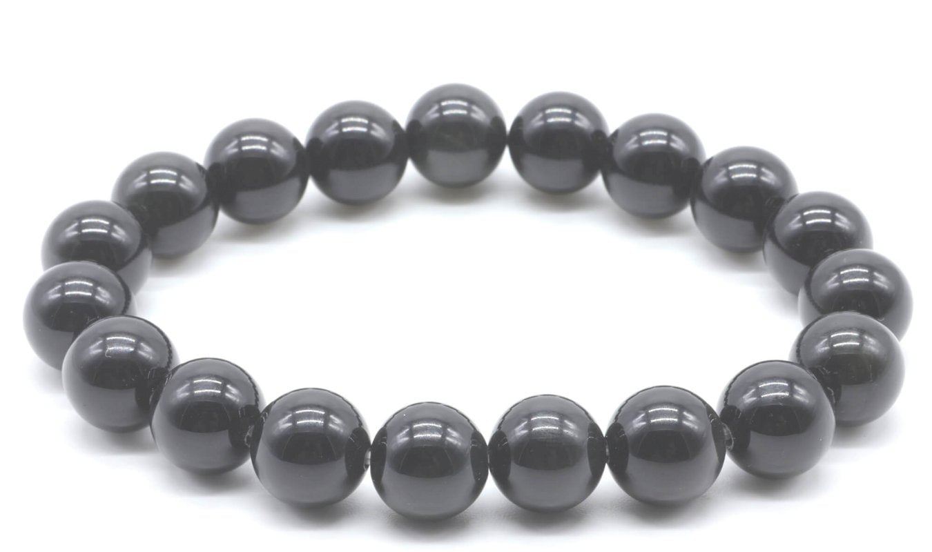 Bracelet Obsidienne Noire Dorée